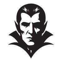 Dracula vampire silhouette artwork with intense gaze icon vector