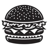 Classic Burger with all Toppings Illustration Detailed vector