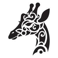 Ornate Giraffe Silhouette Illustration for Artistic Design and Decoration Projects vector