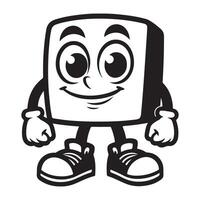 Cute Square Character Graphic Illustration for Kids and Business Use vector