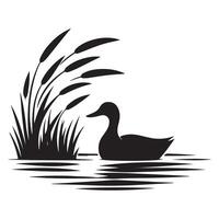 Elegant Duck Silhouette Illustration For Nature And Wildlife Projects vector