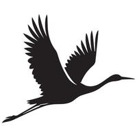 Crane Bird Silhouette in Flight An Artistic Graphic Image vector