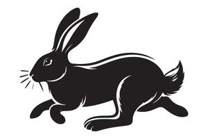 Running rabbit silhouette illustration for playful design projects vector