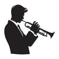 Silhouette Trumpet Player Illustration for Jazz Music Performance and Concerts vector