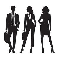 Professional Business People Silhouettes Illustration for Your Design vector
