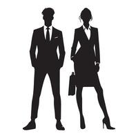 Silhouette professional business people standing confident illustration in design vector