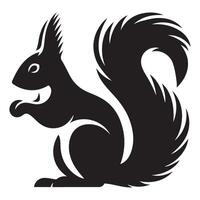 Cute Squirrel Silhouette Holding Nut Graphics for Designers vector