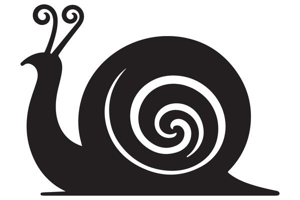 Snail silhouette illustration slow and steady graphic