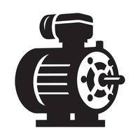 Robust Electric Motor Illustration Image for Engineering Projects vector