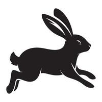 Rabbit silhouette leaping with energy and freedom in natural settings vector