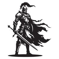 Powerful Knight Illustration Graphic Warrior Ready for Battle vector