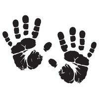 Black Handprints Illustration Graphic Design Impression Template vector
