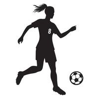 Silhouette Soccer Player Kicking Ball Graphic Illustration Design vector