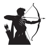 Powerful archer illustration with bow and arrow design vector
