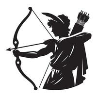 Apollo illustration drawing bow and arrow image design vector