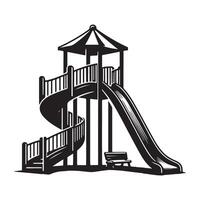 Playground Illustration Design A Children's Slide And Climb Spot vector