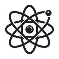 Atom model illustration energy particles scientific study concepts science exploration vector
