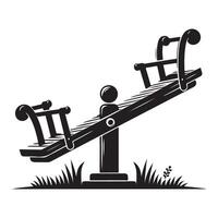 Playground seesaw illustration showing balance and fun kids activity vector