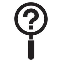 Question Mark in Magnifying Glass Silhouette for Mystery Concepts vector