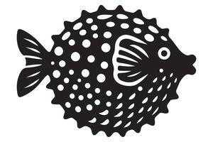 Spotted Pufferfish Illustration Marine Life Graphic Design Art vector