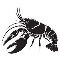 Crawfish Silhouette Design A Beautiful Crustacean Illustration Art vector