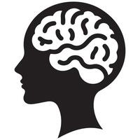 Simple Brain Silhouette Illustration for Educational Projects vector