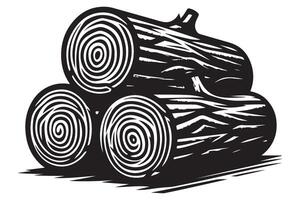 Pile of Logs Art for Woodworking and Forestry Projects vector
