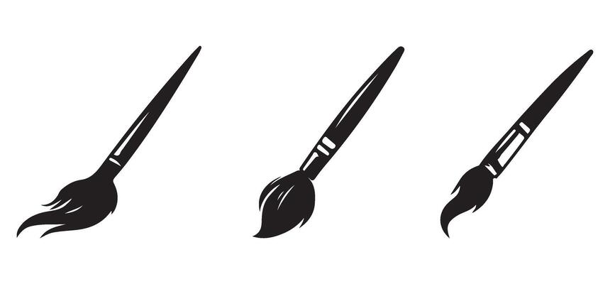 Black Ink Paint Brush Vectors Illustration for Art Design Projects