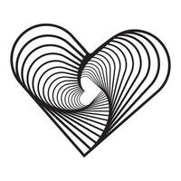 Abstract Concentric Heart Shape Illustration Design vector