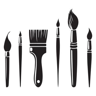 Assorted Paint Brushes Art for Creativity and Artistic Designs