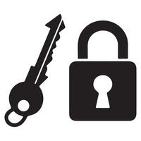 Key and Lock Illustration Security and Access Icon vector