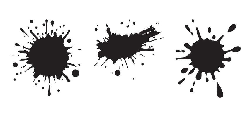 Ink Splatter Silhouette Collection for Creative Design Projects