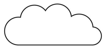 Simple Cloud Shape Outline Graphic for Design Element Use vector