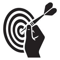 Dart in Target Silhouette Precision Accuracy Game Sport Aim Skill vector