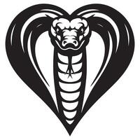 Cobra Silhouette Design with Heart Shape vector