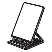Modern Tablet Device with Adjustable Stand for Enhanced Productivity vector
