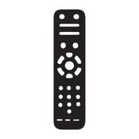 Black Remote Control Silhouette Illustration for TV System vector
