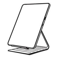 Elegant Silhouette Tablet on Stand Illustration for Design Projects vector