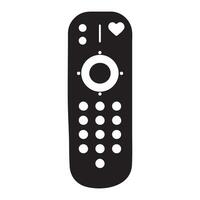 Universal TV Remote Control Silhouette for Smart Home Electronics vector