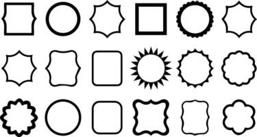 Collection of Design Silhouette Elements Various Shapes and Ornamental Borders vector