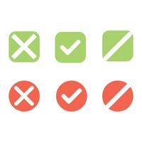 Check mark cross mark validation symbol right wrong correct incorrect positive negative approval rejection 100 vector