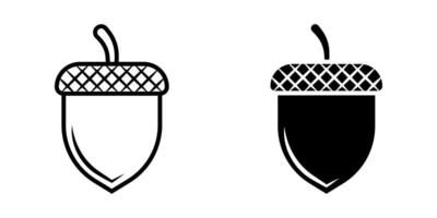 Acorn icon set. for mobile concept and web design on white background vector