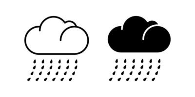 Rain icon set. for mobile concept and web design on white background vector