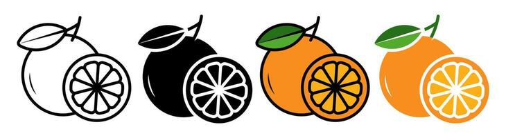 Orange icon set. for mobile concept and web design on white background vector