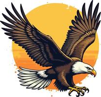 Eagle flying with open wings illustration vector