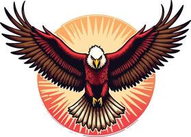 An eagle with its wings spread out vector