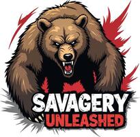 The logo for savage unleashed vector