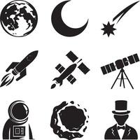 Space exploration icons set vector