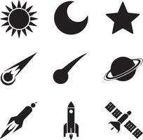Space icons set vector