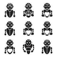 Robot icons set illustration vector